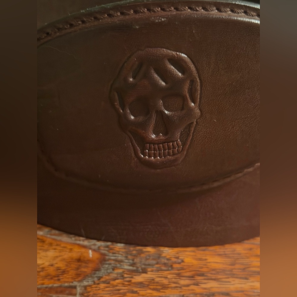 Alexander McQueen Skull Embossed Leather Belt - Picture 4 of 6